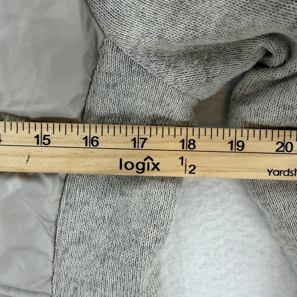 Michael Michael Kors Jacket Womens Small Gray Quilted Puffer Knit Zip Thumbholes